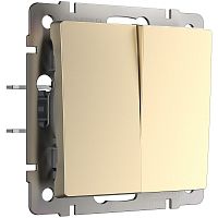 Переключатель без рамки Werkel 2-кл. проходной шампань металик картинка